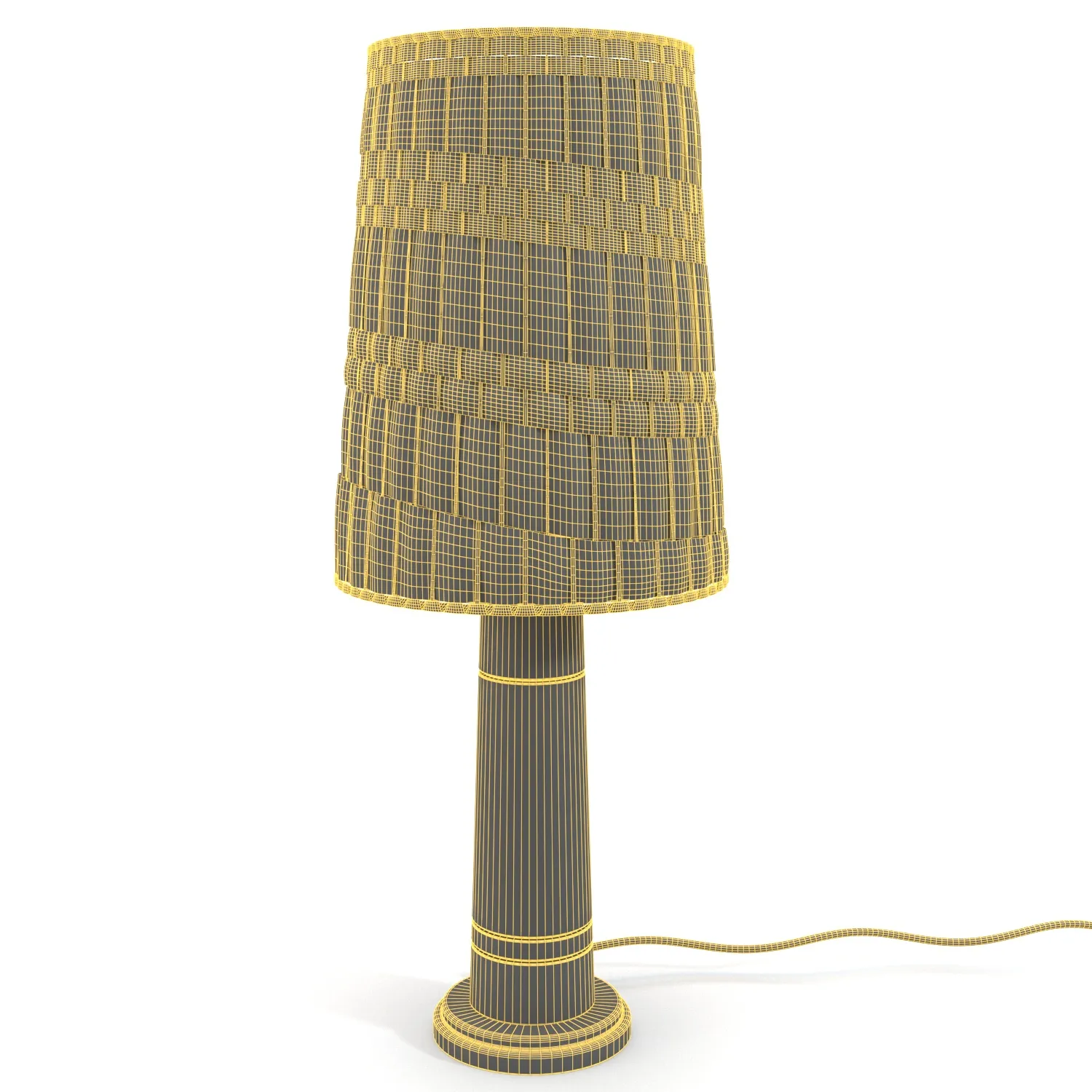 Decorative Base And Wool Shade Table Lamp PBR 3D Model_07